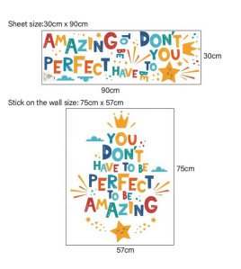 Child Bedroom Decorative Cartoon Inspirational Family Quote Decal Wall Sticker Wallpaper