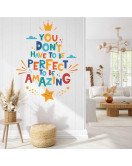 Child Bedroom Decorative Cartoon Inspirational Family Quote Decal Wall Sticker Wallpaper