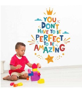 Child Bedroom Decorative Cartoon Inspirational Family Quote Decal Wall Sticker Wallpaper