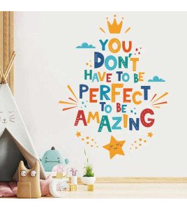 Child Bedroom Decorative Cartoon Inspirational Family Quote Decal Wall Sticker Wallpaper