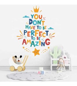 Child Bedroom Decorative Cartoon Inspirational Family Quote Decal Wall Sticker Wallpaper