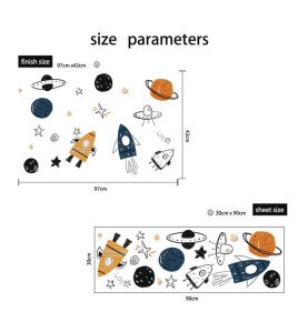 Baby Room Decoration Self Adhesive Cartoon 3d Rocket Wall Stickers
