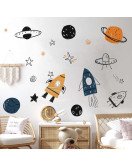 Baby Room Decoration Self Adhesive Cartoon 3d Rocket Wall Stickers