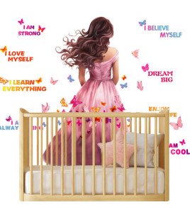 Girls Room Decoration Inspirational Quote Wall Stickers Paper