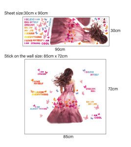 Girls Room Decoration Inspirational Quote Wall Stickers Paper