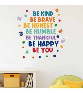 Self Adhesive Colorful Handprint Wall Decoration Stickers For Home Quotes