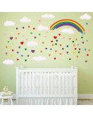 Children's Bedroom Decoration Cartoon 3d Cloud Heart Rainbow Wall Sticker