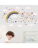 Children's Bedroom Decoration Cartoon 3d Cloud Heart Rainbow Wall Sticker