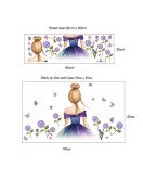 Self Adhesive Girls Bedroom Decoration Cute Flower Wall Art Stickers