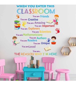 Classroom Decoration Colorful Quote Wall Stickers For School