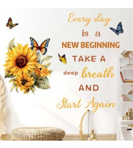 Home Decoration Living Room Sunflower Quote Wallpaper Wall Sticker