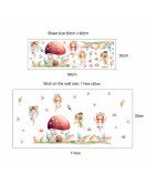 Removable Cartoon Baby Girl Mushroom Castle Wall Decals Kids Room Removable Cartoon Baby Girl Mushroom Castle Wall Decals Kids Room