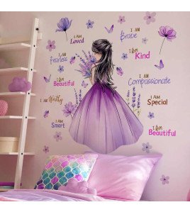 Home Decoration Peel And Stick 3d Butterfly Flower Motivational Wall Sticker For Girl Room