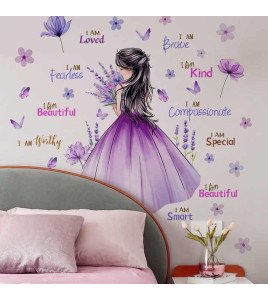 Home Decoration Peel And Stick 3d Butterfly Flower Motivational Wall Sticker For Girl Room