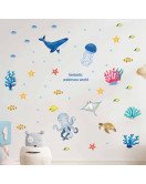Home Decoration Self Adhesive Cartoon Underwater Animal Baby Nursery Wall Stickers Picture