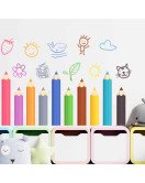 Self Adhesive Cartoon 3d Colorful Pencil Wall Stickers For School Self Adhesive Cartoon 3d Colorful Pencil Wall Stickers For School