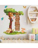 Self Adhesive School Classroom Cartoon Animal Tree Wall Stickers Children