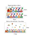 Nursery Decoration Cartoon Number Train Big Wall Stickers For Kids - Model Sf39205