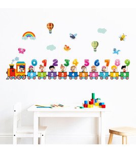 Nursery Decoration Cartoon Number Train Big Wall Stickers For Kids - Model Sf39205