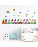 Nursery Decoration Cartoon Number Train Big Wall Stickers For Kids - Model Sf39205