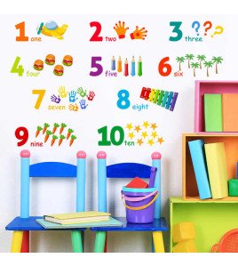 School Classroom Decoration Pvc Number With Pencil Wall Stickers For Kids