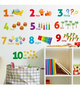 School Classroom Decoration Pvc Number With Pencil Wall Stickers For Kids