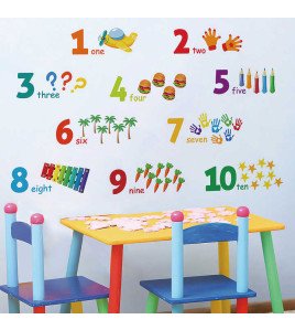 School Classroom Decoration Pvc Number With Pencil Wall Stickers For Kids