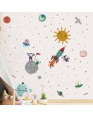 Self Adhesive Cartoon Rocket With Star Kids Room Wall Stickers Self Adhesive Cartoon Rocket With Star Kids Room Wall Stickers