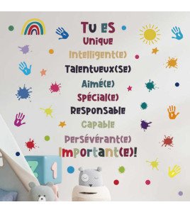 Kids Room Decoration Colorful Inspirational French Quote Wall Sticker