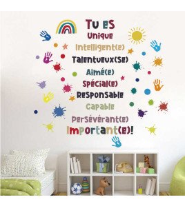 Kids Room Decoration Colorful Inspirational French Quote Wall Sticker