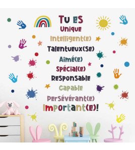 Kids Room Decoration Colorful Inspirational French Quote Wall Sticker