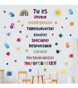Kids Room Decoration Colorful Inspirational French Quote Wall Sticker
