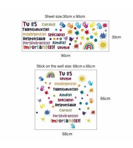 Kids Room Decoration Colorful Inspirational French Quote Wall Sticker