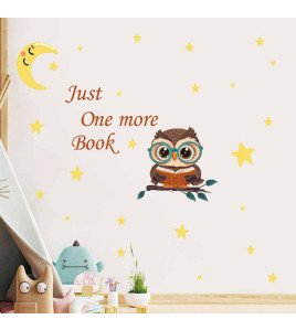 Self Adhesive Wholesale Cartoon Owl With Moon Wall Kids Stickers