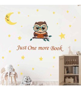 Self Adhesive Wholesale Cartoon Owl With Moon Wall Kids Stickers