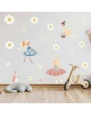 Removable Cartoon Fairy With Flower Kindergarten Wall Stickers Removable Cartoon Fairy With Flower Kindergarten Wall Stickers