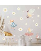 Removable Cartoon Fairy With Flower Kindergarten Wall Stickers Removable Cartoon Fairy With Flower Kindergarten Wall Stickers