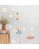 Removable Cartoon Fairy With Flower Kindergarten Wall Stickers Removable Cartoon Fairy With Flower Kindergarten Wall Stickers