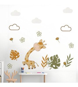Home Decoration 3d Cartoon Giraffe Wall Stickers Kids' Room - Model Sf39244