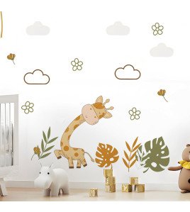 Home Decoration 3d Cartoon Giraffe Wall Stickers Kids' Room - Model Sf39244