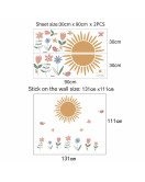 Bedroom Decoration Removable 3d Sun With Flower Wall Decals For Kids