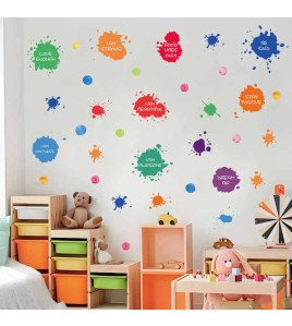 Kids Room Decoration Colorful 3d Ink Quote Wall Sticker Pvc
