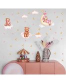 Custom Removable Cartoon Bear With Could Baby Nursery Multifunctional Wall Decal