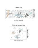 Cartoon Animal Airplane Star Cloud Baby Boy Wall Stickers - Model Sf39352