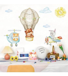 Cheap Kids Bedroom Cartoon Animal Vinyl Nursery Wall Stickers - Model Sf39353