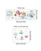 New Pattern Living Room Decoration Cartoon Animal Hot Air Balloon With Plane Baby Stickers For Wall - Model Sf39355