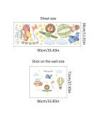 Self-adhesive 3d Vinyl Cartoon Animal With Airplane Wall Stickers Bedrooms Teens - Model Sf39356