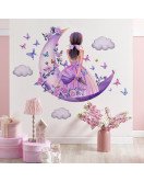 Home Decoration Charming Cloud Moon With Fairy Salon Wall Stickers For Bedroom For Girl - Model Sf39387