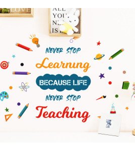 Kids' Room Learning Inspirational Quote Vinyl Mural Wall 3d Sticker Wallpaper Door - Model Sf39389