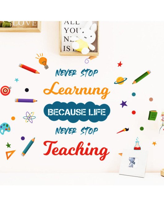 Kids' Room Learning Inspirational Quote Vinyl Mural Wall 3d Sticker Wallpaper Door - Model Sf39389